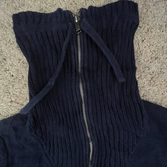 Lauren Ralph Lauren Women’s Sweater Medium Blue Full Zip Cotton Turtleneck Knit - Picture 5 of 16